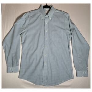 Brooks Brothers Long Sleeve Button Up Aqua Blue 15 1/2 Madison Slim Fit